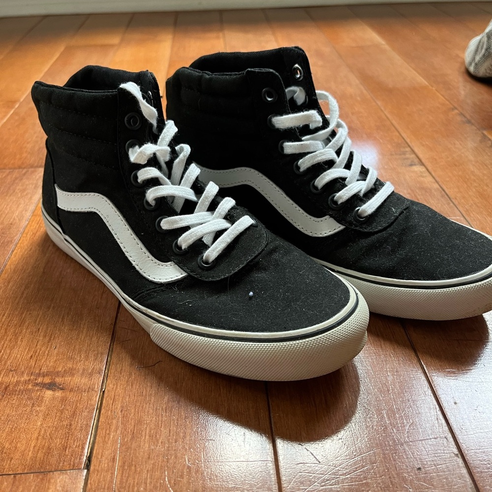 Vans Black and White High-Top Sneakers